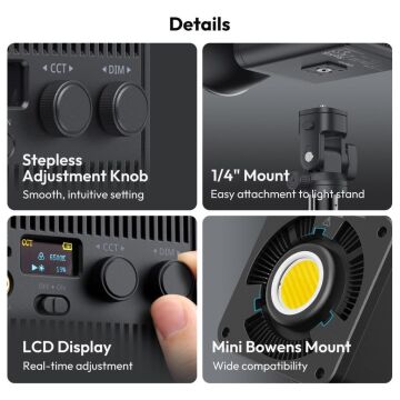 Ulanzi ML100RGB 100W RGB COB Bataryalı Video LED Işık - L227