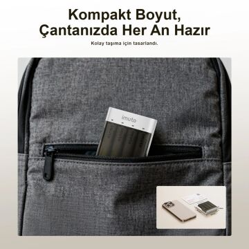 Imuto 3600mWh AA Şarj Edilebilir Pil + Power Case Şarj Kiti (4’lü Paket)