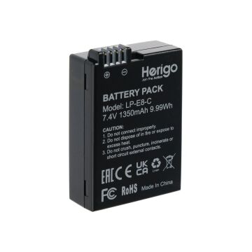 Herigo LP-E8-C 1350mAh Type-C Şarjlı Batarya (LP-E8 Uyumlu)