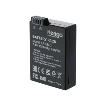 Herigo LP-E8-C 1350mAh Type-C Şarjlı Batarya (LP-E8 Uyumlu)