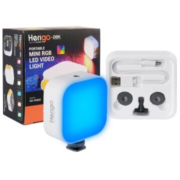 Herigo HR-PH002 RGB Mini LED Video Işığı Type-C Şarjlı Ekranlı 2000mAh