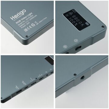 Herigo HR-PH005 RGB Panel LED Video Işığı 24W 23000mAh 2500-9900K