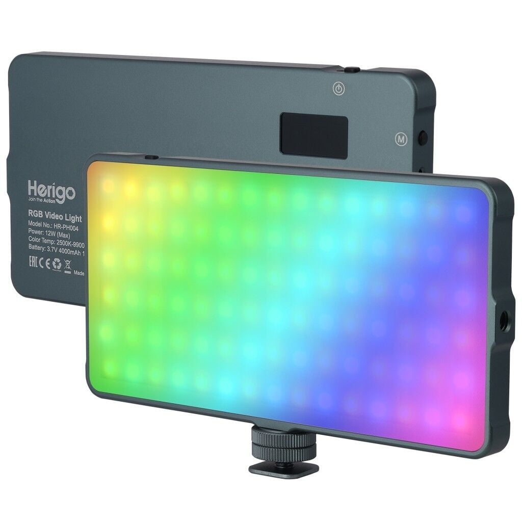 Herigo HR-PH004 RGB LED Video Işığı 2500-9900K Vlog Işığı