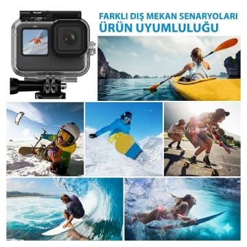 Sanger Hero 9-10-11-12-13 Uyumlu 30M Su Geçirmez Sualtı Housing Kılıfı