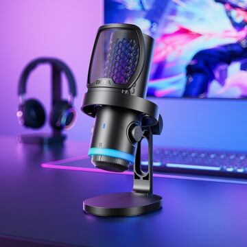 BOYA CastMic G40B RGB Aydınlatmalı Gürültü Engellemeli USB Mikrofon ve Boom Arm Set