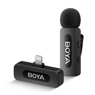 Boya BY-V1 Wireless Tekli Yaka Mikrofonu Lightning (Yeni Versiyon)