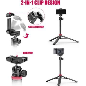 Ulanzi MT-44 Uzatılabilir Vlog Tripod Siyah