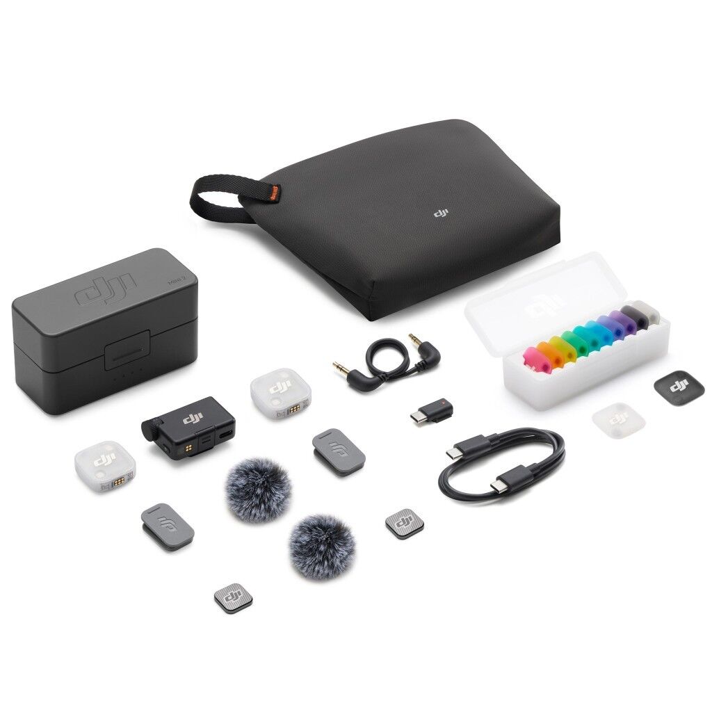 DJI Mic Mini 2 Kablosuz Yaka Mikrofon Seti (1 TX + 1 Mobile RX + Şarj Kutusu)