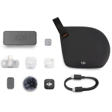 DJI Mic Mini 2 Kablosuz Yaka Mikrofon Seti (1 TX + 1 Mobile RX + Şarj Kutusu)