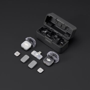 DJI Mic Mini 2 İkili Kablosuz Yaka Mikrofon Seti Mobil Alıcılı (2 TX + 1 Mobile RX + Şarj Kutusu)