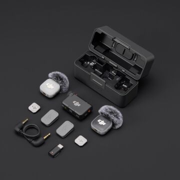 DJI Mic Mini 2 İkili Kablosuz Yaka Mikrofon Seti (2 TX + 1 RX + Şarj Kutusu)