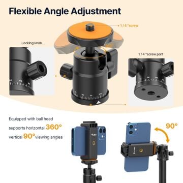 VIJIM LS09 Ayarlanabilir Teleskopik Telefon ve Kamera Tripod Standı - 2952