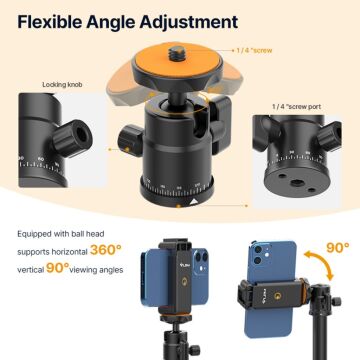 VIJIM LS09 Ayarlanabilir Teleskopik Telefon ve Kamera Tripod Standı - 2952