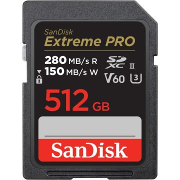 SanDisk Extreme PRO 512GB V60 280MB/s UHS-II SDXC Hafıza Kartı - SDSDXEP-512G-GN4IN
