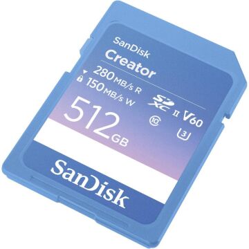 SanDisk Creator 512GB V60 280MB/s UHS-II SDXC Hafıza Kartı - SDSDXEP-512G-GNCIS