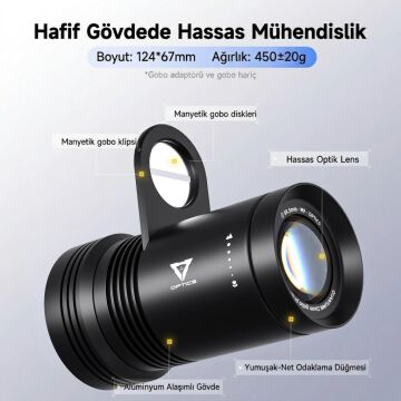 Photoolex Quantum Zoom Gobo Projektör III Işık Efekti Aparatı - PH-314-PL