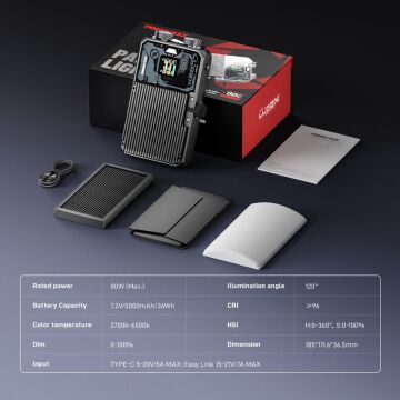 Photoolex X2077 Pro 80W RGB Profesyonel Video Fotoğraf LED Panel Işık - LS-123