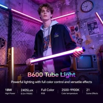 Photoolex B600 60 cm 18.5W APP Kontrollü RGB Tube LED Işık - LS-157-PL