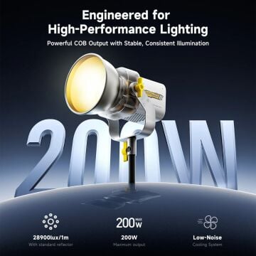 Photoolex LIGHT CONE II 200W COB APP Kontrollü Profesyonel Stüdyo Video Işığı - LS-196-03