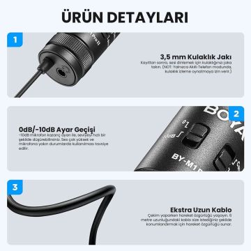 Boya BY-M1 Pro II Yaka Mikrofonu