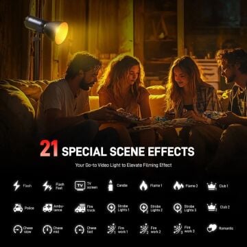 Photoolex Q40C 40W APP Kontrollü RGB Taşınabilir COB Video Işığı - LS-199PL
