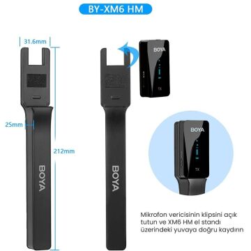 Boya BY-XM6 HM Elde Taşınabilir Kablosuz Mikrofon Tutucu