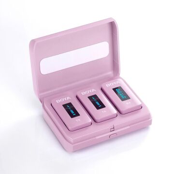 Boya BY-XM6-K2P Kablosuz İkili Yaka Mikrofonu (Pembe)