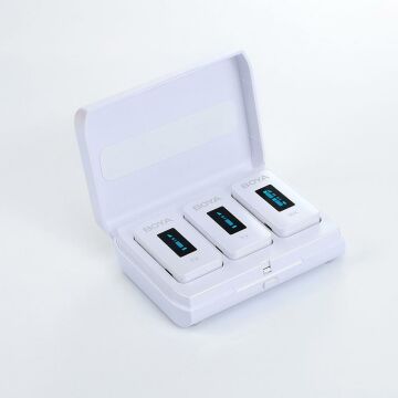 Boya BY-XM6-K2W Kablosuz İkili Yaka Mikrofonu (Beyaz)