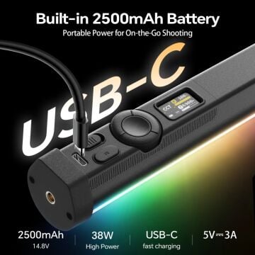 Photoolex B1200 120 cm 38W APP Kontrollü RGB Tube LED Işık - LS-158PL-01