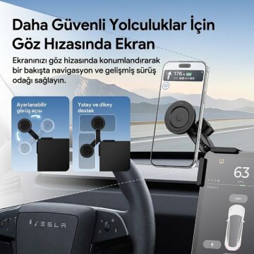 Ulanzi SK28 Manyetik Araç Telefon Tutucu Tesla Model 3 Y S X Uyumlu - S012
