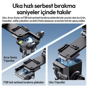 Ulanzi UKA11 Katlanabilir Quick Release L Plate Kamera Montaj Aparatı - C103
