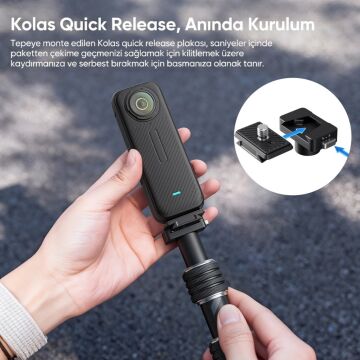 Ulanzi VL03 Motosiklet Görünmez Selfie Çubuğu Kamera Montaj Aparatı - T119