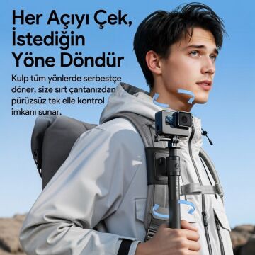 Ulanzi VL04 Aksiyon Kamera Uzatma Çubuğu Quick Release Selfie Stick - S026