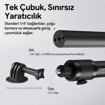 Ulanzi VL04 Aksiyon Kamera Uzatma Çubuğu Quick Release Selfie Stick - S026