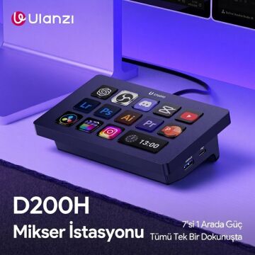 Ulanzi D200H 7 in 1 Stream Controller LCD Yayın Kontrol Paneli - A044