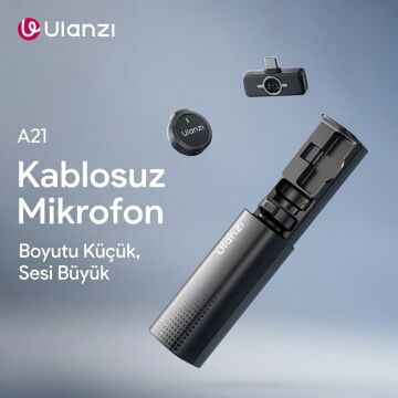 Ulanzi A21 2 Kişilik Kablosuz Yaka Mikrofonu AI Gürültü Azaltma Type-C Siyah Beyaz - A055