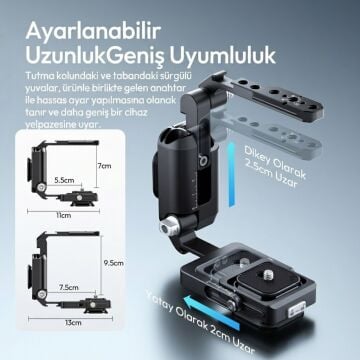 Ulanzi XJ01 Uka Universal Foldable Camera Cage Katlanabilir Kamera Kafesi - C116