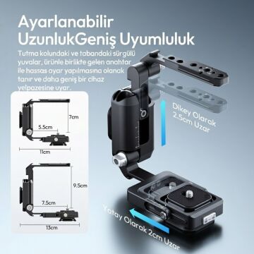 Ulanzi XJ01 Uka Universal Foldable Camera Cage Katlanabilir Kamera Kafesi - C116