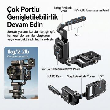 Ulanzi XJ01 Uka Universal Foldable Camera Cage Katlanabilir Kamera Kafesi - C116