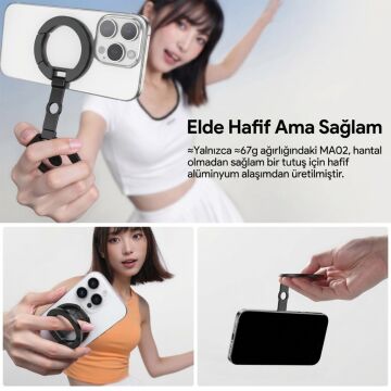 Ulanzi MA02 MagLock Dual Manyetik Telefon Standı Gümüş - C118