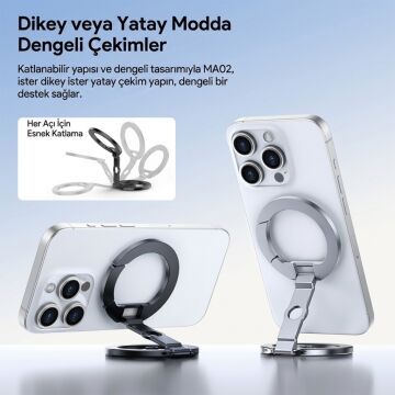 Ulanzi MA02 MagLock Dual Manyetik Telefon Standı Gümüş - C118