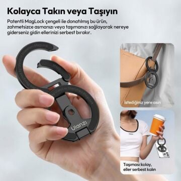 Ulanzi MA02 MagLock Dual Manyetik Telefon Standı Gümüş - C118