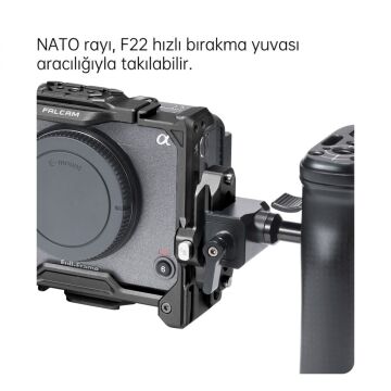 FALCAM F22 Quick Release to NATO Rail Adapter Montaj Aparatı Siyah - F22A3807B