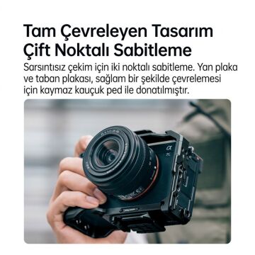 FALCAM F22 F38 F50 Quick Release Camera Cage A7C II Uyumlu Kamera Kafesi Siyah - C00B3A01B