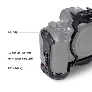 FALCAM F22 F38 F50 Quick Release Modüler Kamera Kafesi R5 II R5 R5C R6 R6 II Uyumlu Siyah - C00B4802B