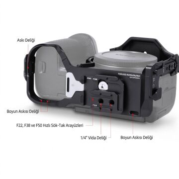 FALCAM F22 F38 F50 Quick Release Modüler Kamera Kafesi R5 II R5 R5C R6 R6 II Uyumlu Siyah - C00B4802B