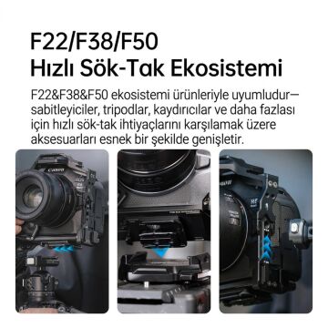 FALCAM F22 F38 F50 Quick Release Modüler Kamera Kafesi R5 II R5 R5C R6 R6 II Uyumlu Siyah - C00B4802B