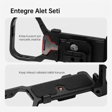 FALCAM F22 F38 F50 Quick Release Kamera L Bracket R5 II R5 R5C R6 R6 II R6 III Uyumlu Siyah - C00B5404B