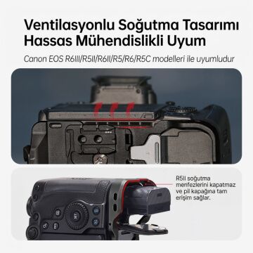 FALCAM F22 F38 F50 Quick Release Kamera L Bracket R5 II R5 R5C R6 R6 II R6 III Uyumlu Siyah - C00B5404B