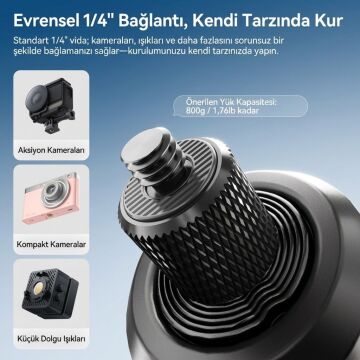 Ulanzi TT91 Otomatik Açılır 1/4 inç Bağlantılı Uzatma Çubuğu - T192